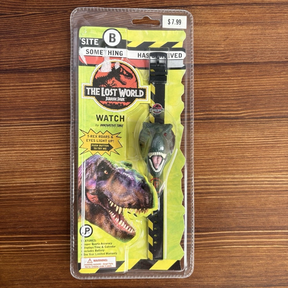 Jurassic Park Lost World T-Rex Watch Sealed Roaring Light Up 1997